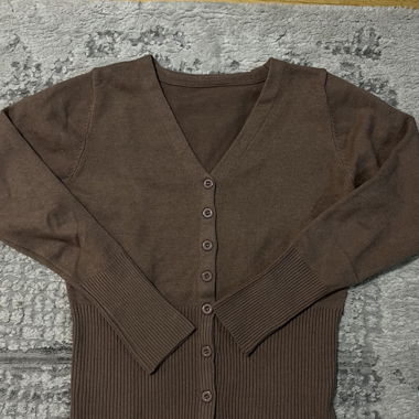 Brown knit cardigan