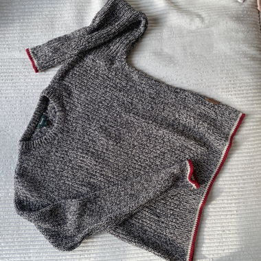 Roots Strickpullover grau/rot