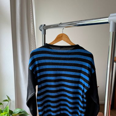 Black & Blue Striped Knit Sweater