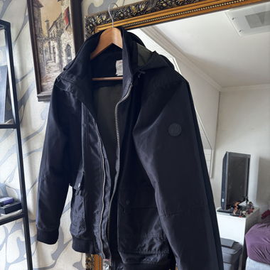 Black S.Oliver hooded jacket with zip-up hood