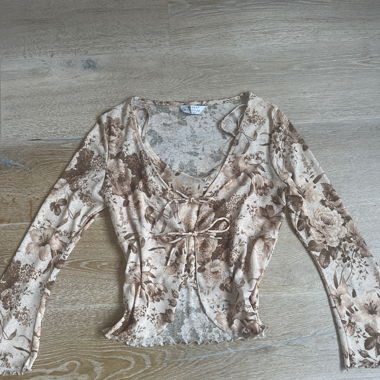 Two-piece top and shirt with floral pattern