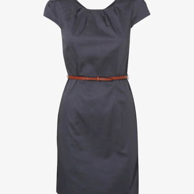 Robe business bleue avec ceinture à boucle