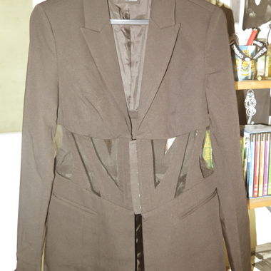 Fitted blazer with see-through cut-outs