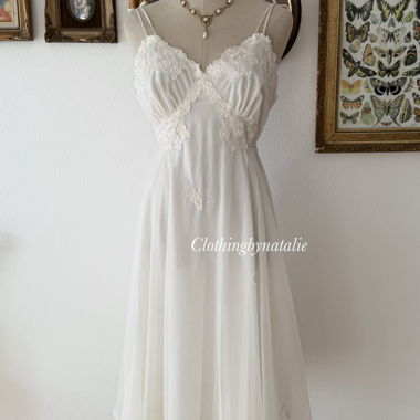 Babydoll Gotham bianca in chiffon di nylon Taglia S