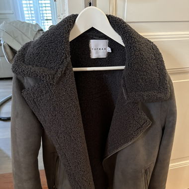 TOPMAN Pilotenjacke mit Lammfell Imitat