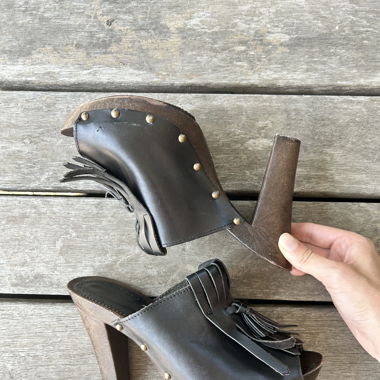 Mules taille 39 brun foncé 