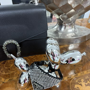 PRADA Kristallbesetztes Hundehalsband aus Satin 