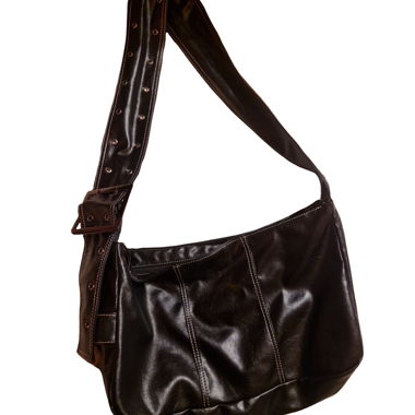 Borsa a tracolla in ecopelle nera