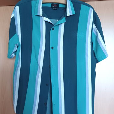 Blusa a righe, blu-verde