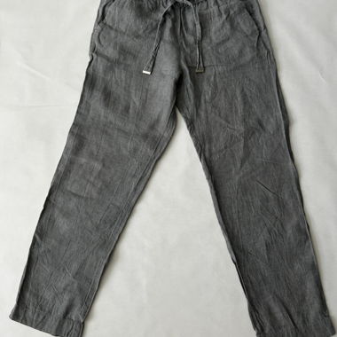 Mango Basic Leinenhose Grau