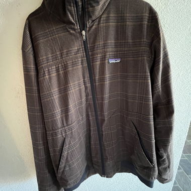 Giacca in pile Patagonia uomo marrone a quadri M