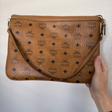 MCM Visetos Shopper Bag cognac