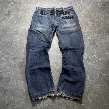 Vintage G Star Straight Baggy Printed Jeans (M)