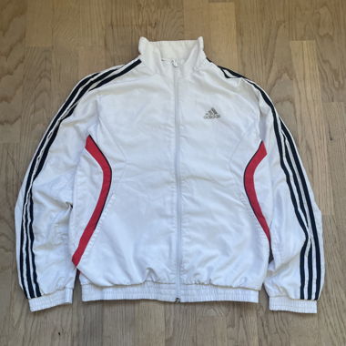 Adidas Vintage Track Jacket Weiß Rot – Größe S