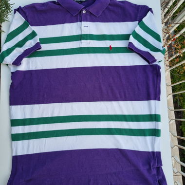 Polo Ralph Lauren rayé violet XL