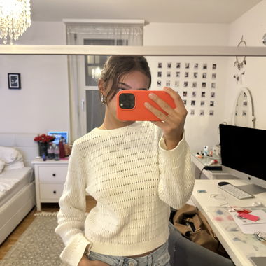 Maglione in maglia crema