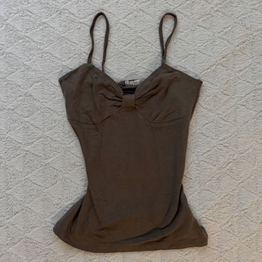 Top vintage marrone con spalline S-XS