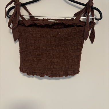 Abercrombie & Fitch Brown Tie-strap Crop Top