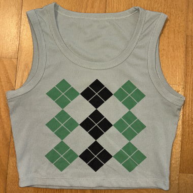 Crop-top vert clair à motif