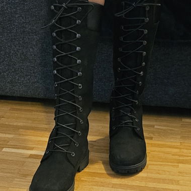 Botte Timberland Premium 14 pouces à lacets pour femmes, noire