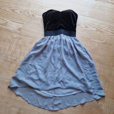 Strapless Dress, Black and Grey