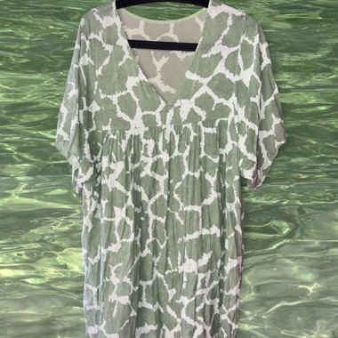 Tunique fluide verte motif animal