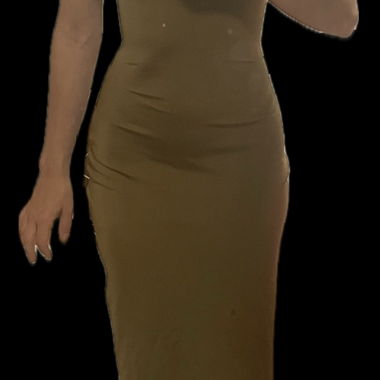 Zara Kaki-Neoprenkleid