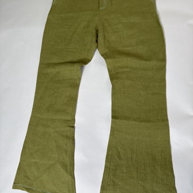 Green linen pants
