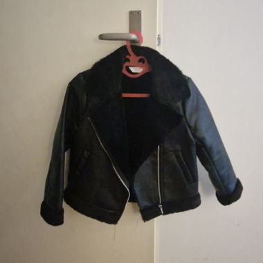 Faux leather jacket with fur collar,Girls,6/7years 