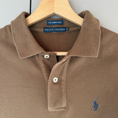 Polo slim marrone Ralph Lauren taglia M