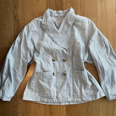 stripped denim jacket