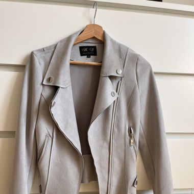 Veste grise imitation daim 