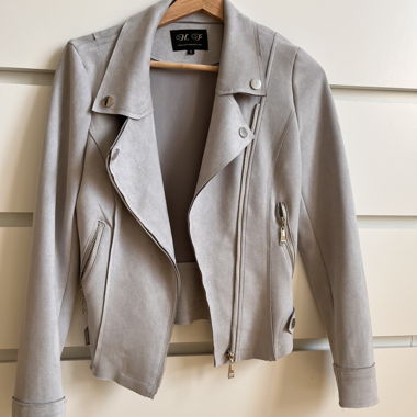 Veste grise imitation daim 