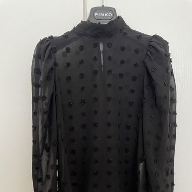 Haut top Zara xs 34 noir à plumetis 