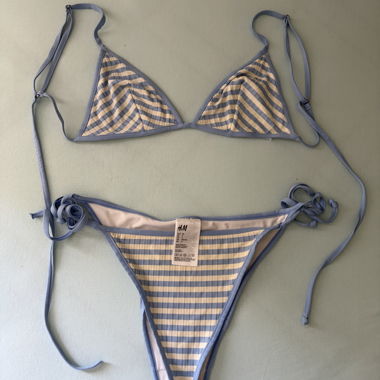 H&M Bikini-Set blau gestreift