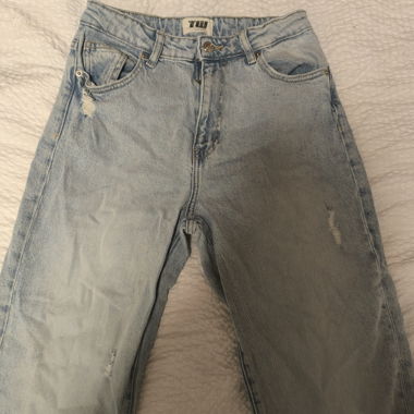 Jean taille haute clair