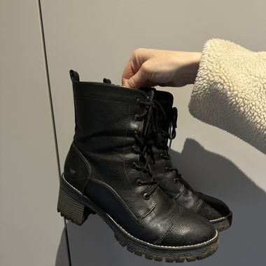 Black Lace-Up Ankle Boots