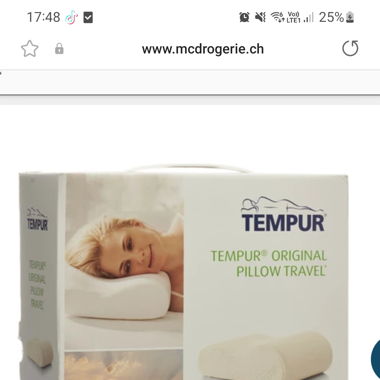  2 Stück Tempur Reisekopfkissen NEU 25x31x10/7cm