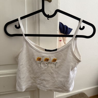 Floral spaghetti-strap top