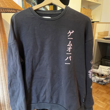 Gray Sweater with Dragon Print 