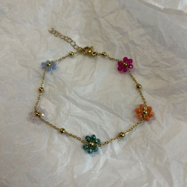 MINI FLOWER Armband - vergoldet