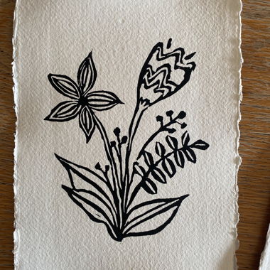 Linodruck "Wildblumen"