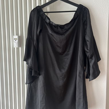 satin off shoulder dress from collection london