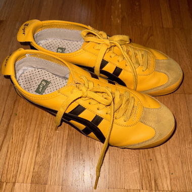 Sneaker gialle tiger con strisce nere