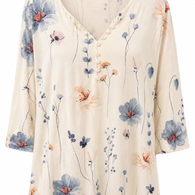 Blouse pour femme fleurie XL