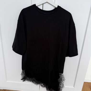 Black T-Shirt with Lace