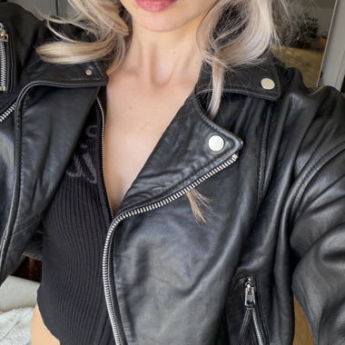 Black real leather jacket