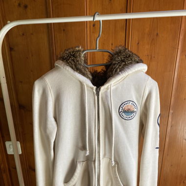 Y2k fur hoodie zip up california skinny 