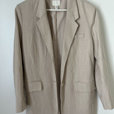 Blazer beige a righe