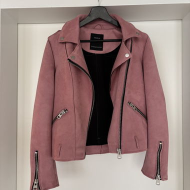 Giacca biker rosa Yessica in ecopelle